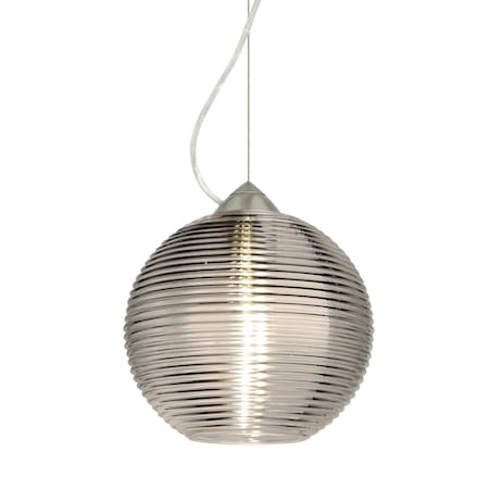 Besa Lighting Kristall 8 Cord Pendant, Smoke, Satin Nickel Finish, 1x60W Incandescent 1KX-461602-SN